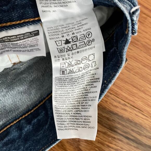 Levi's 501 Womens Selvedge Denim Micro Jean Shorts 26 Blue Cut-Off Button Fly - Picture 8 of 11